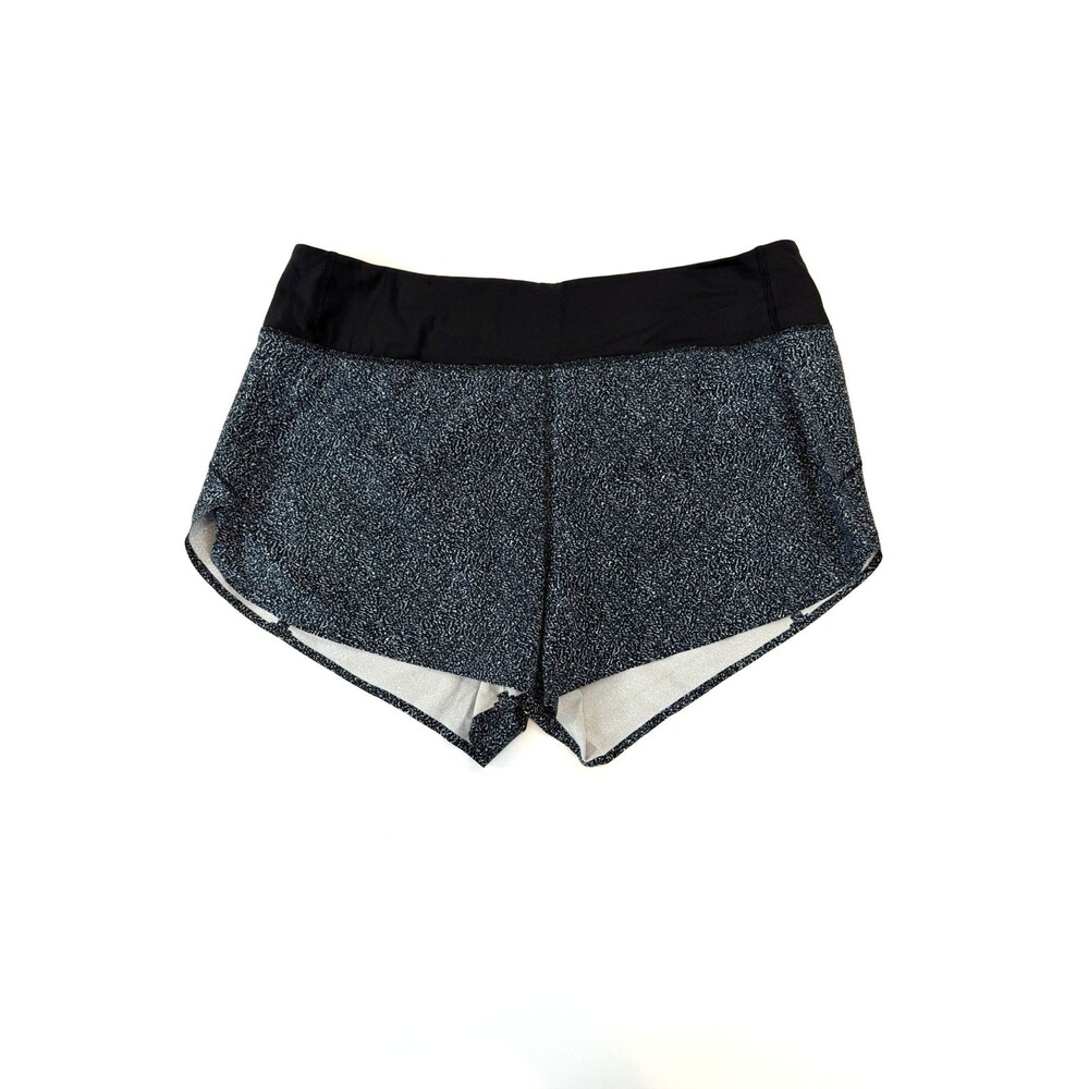 Athleta Run With It 3" Shorts Women Large Black White Lined Running Athletic